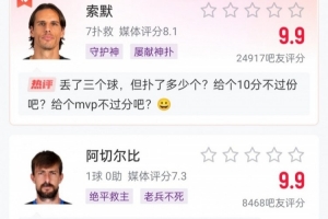 老将不死！36岁索默超神37岁阿切尔比绝平，达米安德弗里等均高分